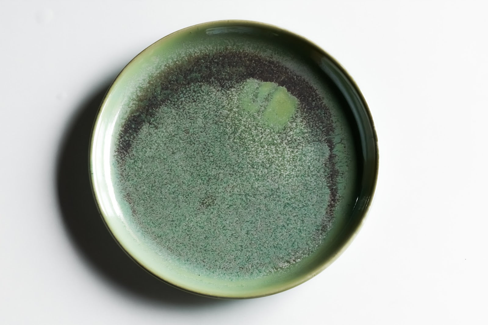 AER Dinner Plate — sage glaze stoneware, detail